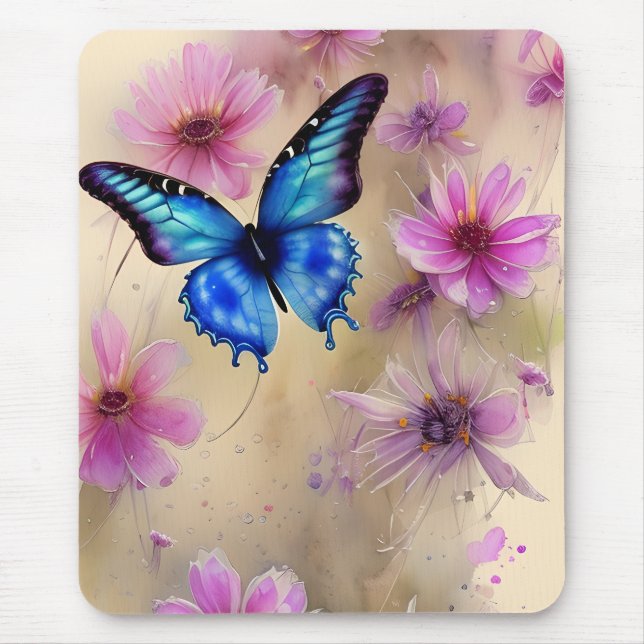 Mousepad Flores e borboletas lindas (Frente)