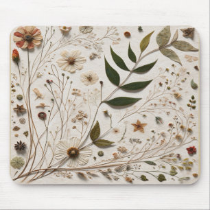 Mousepad Flores e Folhas Botânicas da Beleza da Natureza