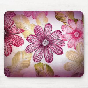 Mousepad Flores E Folhetos Coloridos
