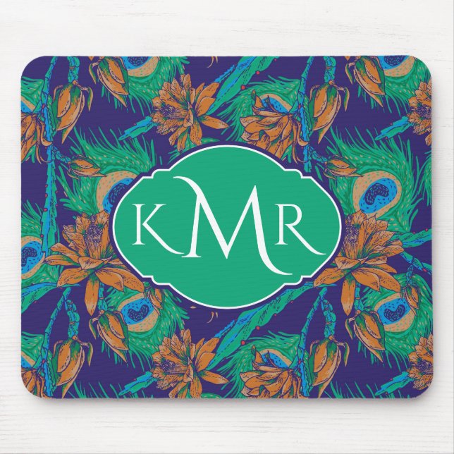 Mousepad Flores e monograma das penas | (Frente)