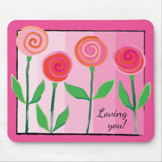 Mousepad Flores e Pinks e Amor