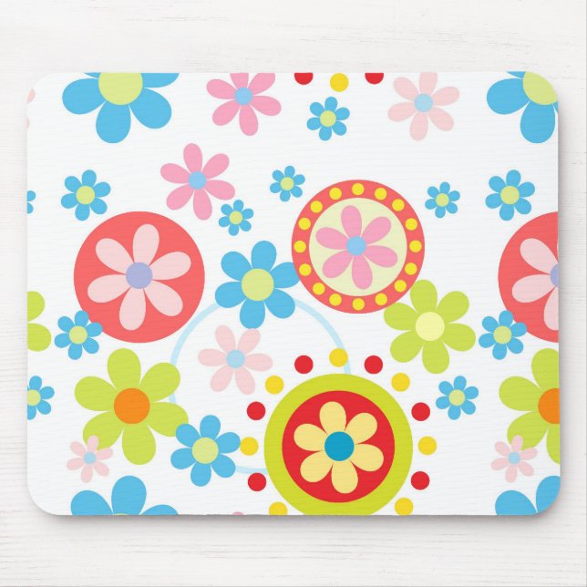 Mousepad Flores e pontos felizes (Frente)
