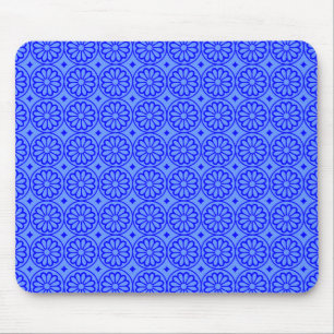 Mousepad Flores Egípcias Antigas - Azul Bebê com Azul