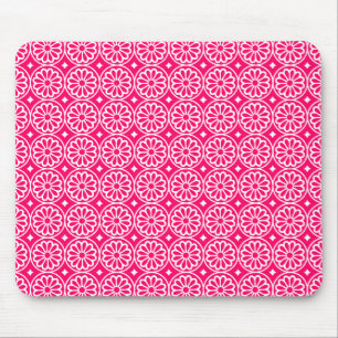 Mousepad Flores Egípcias Antigas - Vermelho Neon