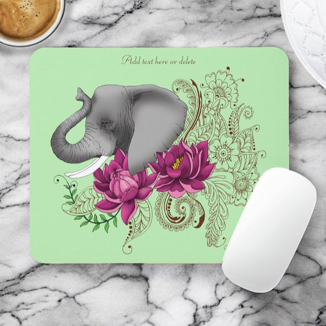 Mousepad Flores Elefantes Henna Lotus (Criador carregado)
