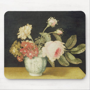 Mousepad Flores em um frasco de Delft (óleo no painel)