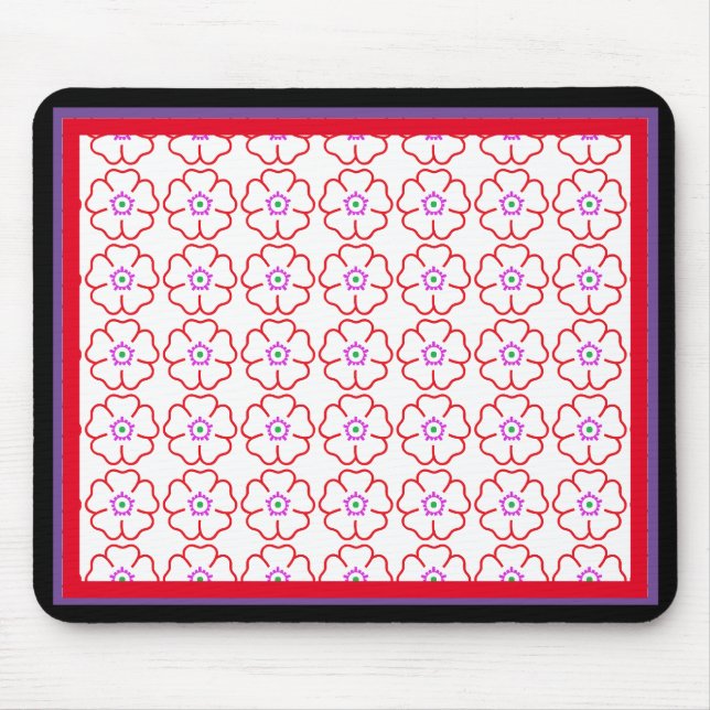 Mousepad Flores em um fundo branco personalizadas personali (Frente)