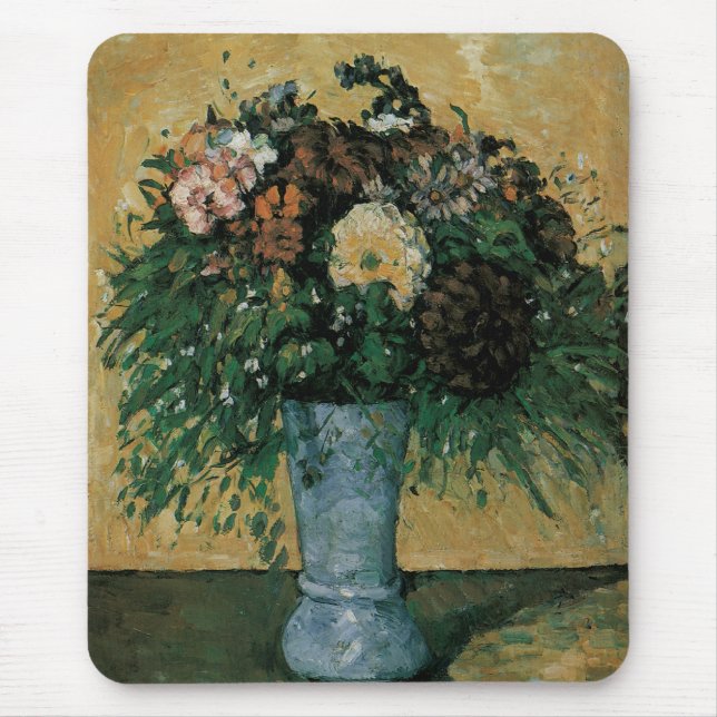 Mousepad Flores em um Vaso Azul por Paul Cezanne Arte Vinta (Frente)