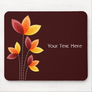 Mousepad Flores Estilizadas - Castanho Escuro 330000