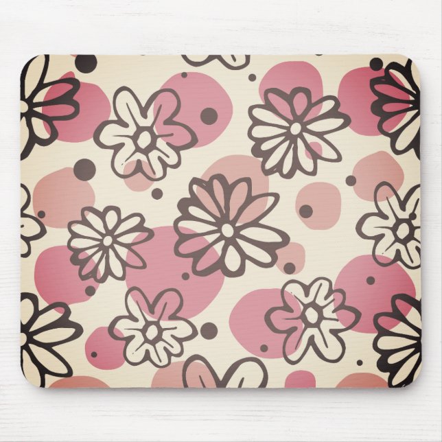Mousepad flores florais, lindas, padrão (Frente)