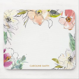 Mousepad Flores Florais Modernas De Aquarela Química