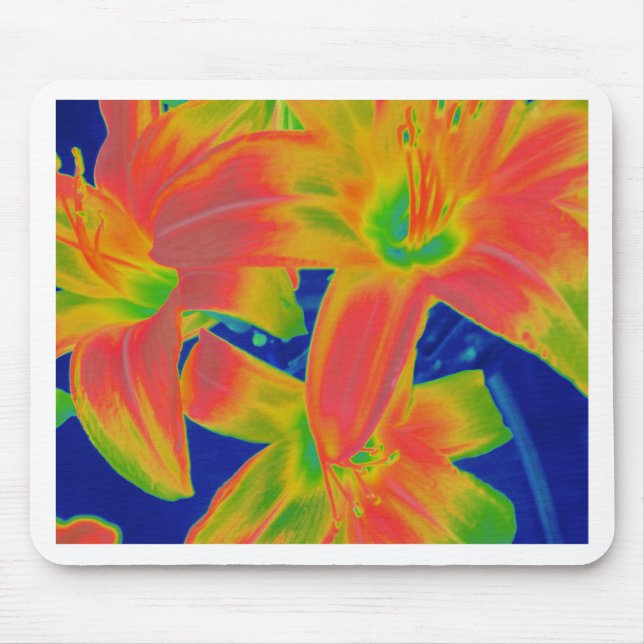 Mousepad flores fluorescentes (Frente)