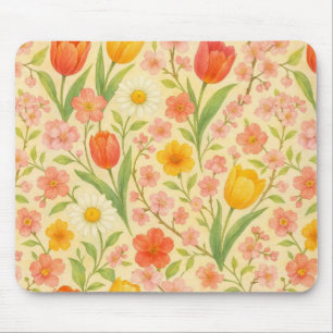 Mousepad Flores fofas com padrão de Páscoa/primavera