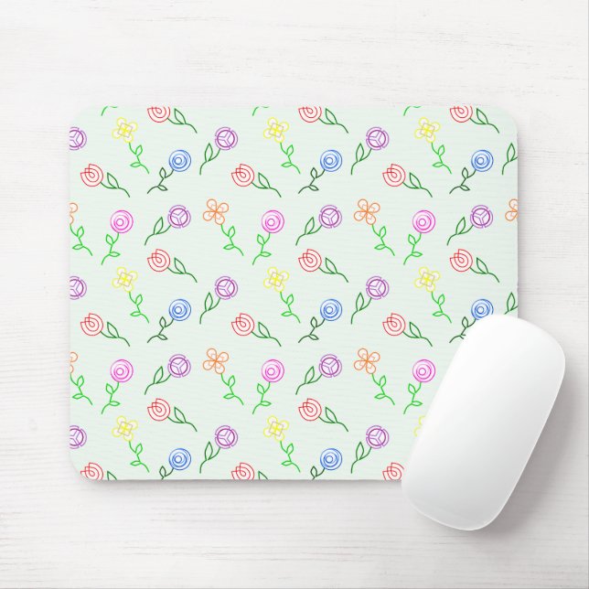 Mousepad Flores Geométricas (Com mouse)