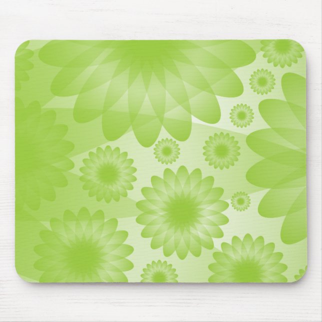 Mousepad Flores Geométricas - Verde Marciano (Frente)