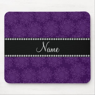Mousepad Flores intrincadas roxas conhecidas personalizadas
