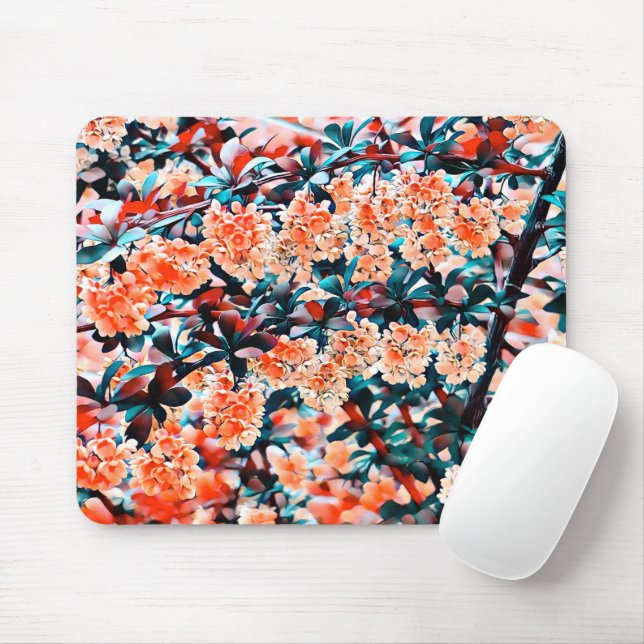 Mousepad Flores Laranja (Com mouse)
