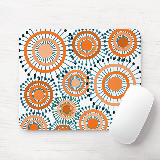 Mousepad Flores Laranja (Com mouse)