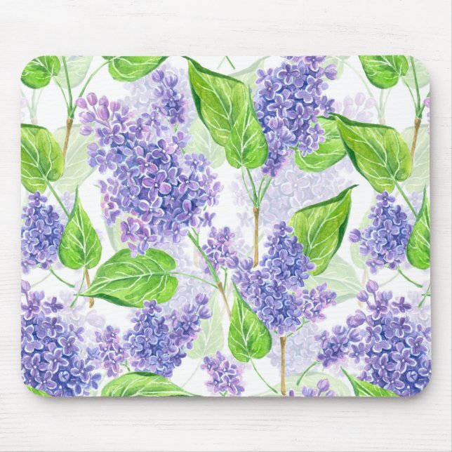Mousepad Flores lilás aquarela (Frente)