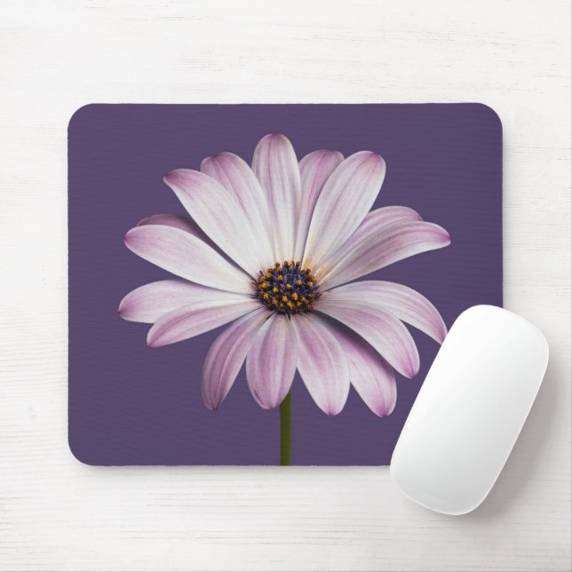 Mousepad Flores | Margarida Branca e Roxa (Com mouse)