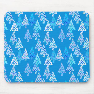 Mousepad Flores modernas de Natal - azul-ceruliano