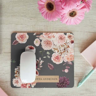 Mousepad Flores Modernas de Pastel e Presente Personalizado