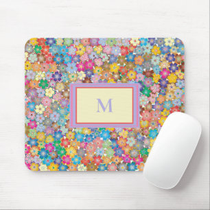 Mousepad Flores no Monograma da minha Mesa