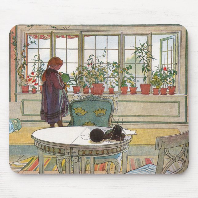 Mousepad Flores no muro de Carl Larsson (Frente)