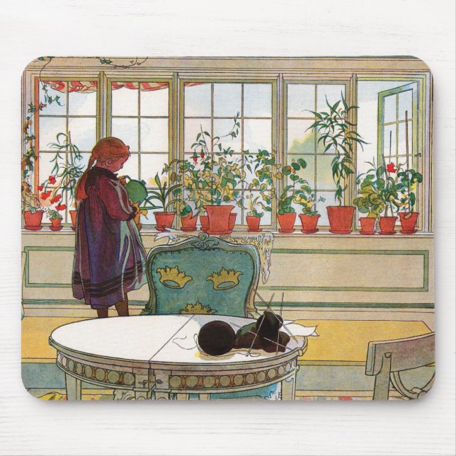 Mousepad Flores no muro de Carl Larsson (Frente)