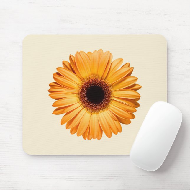 Mousepad Flores | Orange Gerbera (Com mouse)