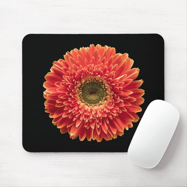 Mousepad Flores | Orange Gerbera Daisy (Com mouse)