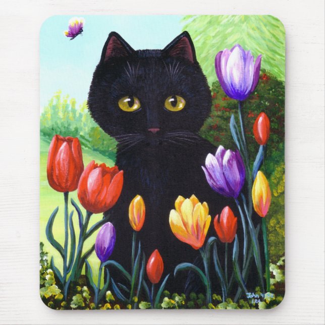 Mousepad Flores originais Creationarts das tulipas da arte (Frente)
