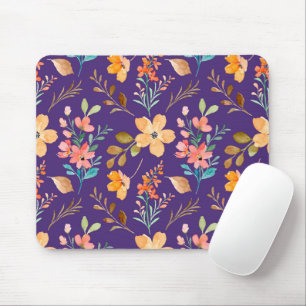 Mousepad Flores Ornamentais De Aquarelas
