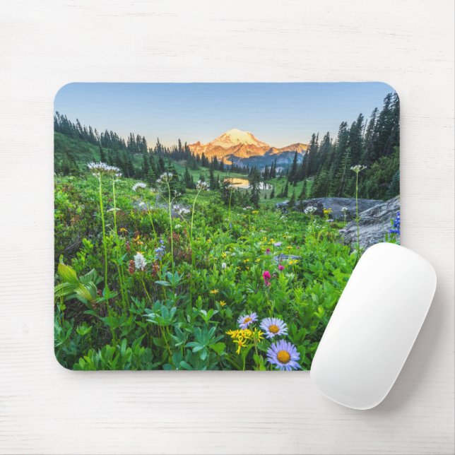 Mousepad Flores | Parque Nacional Monte Rainier (Com mouse)