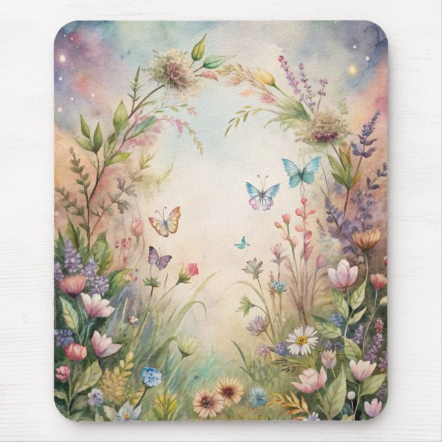 Mousepad Flores-prados e borboletas (Frente)