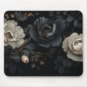Mousepad Flores Pretas e Brancas