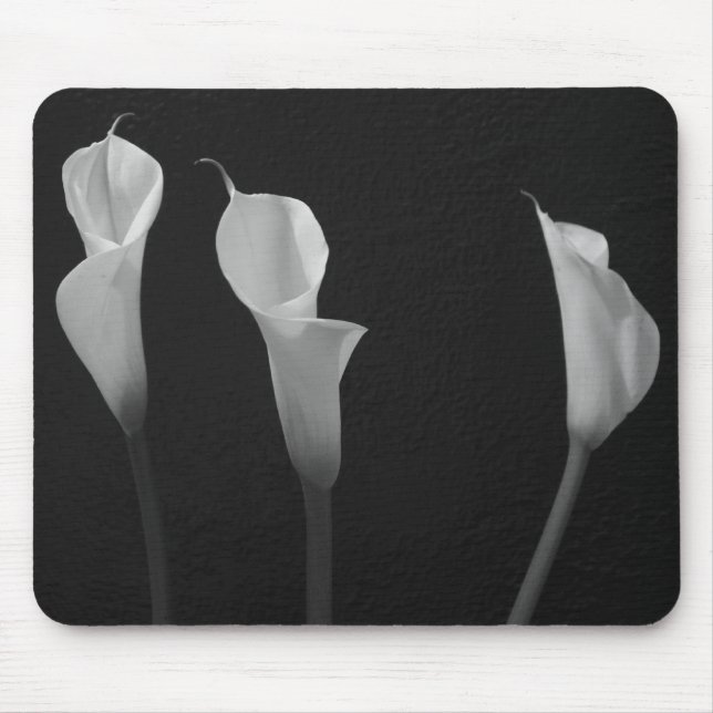 Mousepad Flores Pretas e Brancas (Frente)