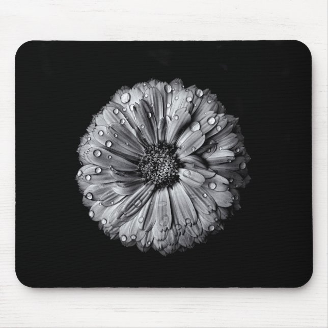 Mousepad Flores Pretas E Brancas 10 (Frente)
