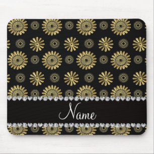 Mousepad Flores pretas retros conhecidas personalizadas do