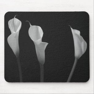 Mousepad Flores preto e branco