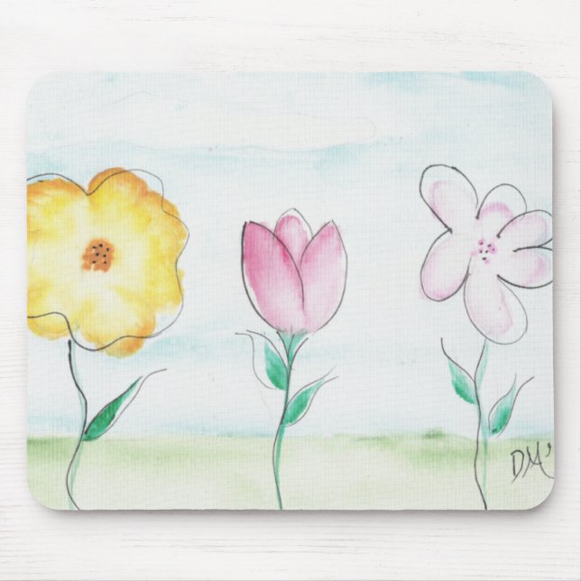 Mousepad Flores Primitivas Pintadas (Frente)
