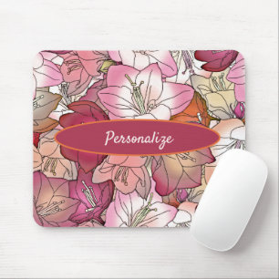 Mousepad Flores Púrpuras Cor-de-Água Floral Personalizam