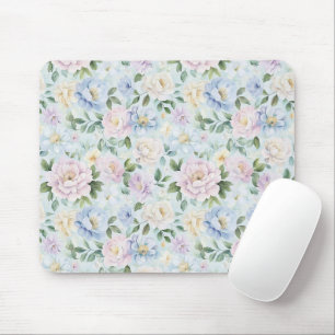 Mousepad Flores Rosa Azul Amarelo