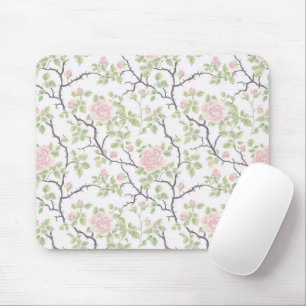 Mousepad Flores Rosa Bege Chic Romântico