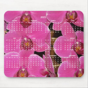 Mousepad Flores Rosa Calendário Anual 2023