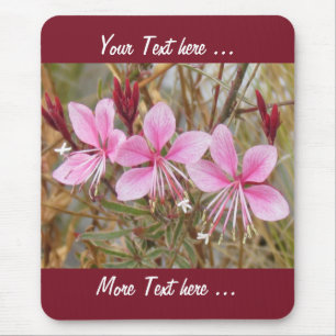Mousepad - Flores Rosa com texto