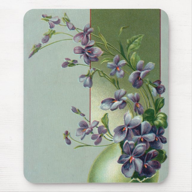 Mousepad Flores Roxas Antigas em Flor em um Ovo de Páscoa (Frente)