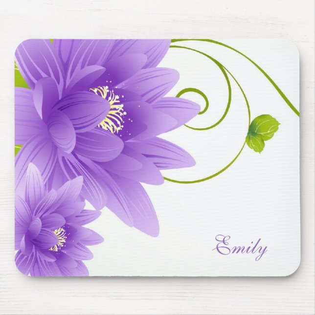 Mousepad Flores Roxas Monogramas (Frente)