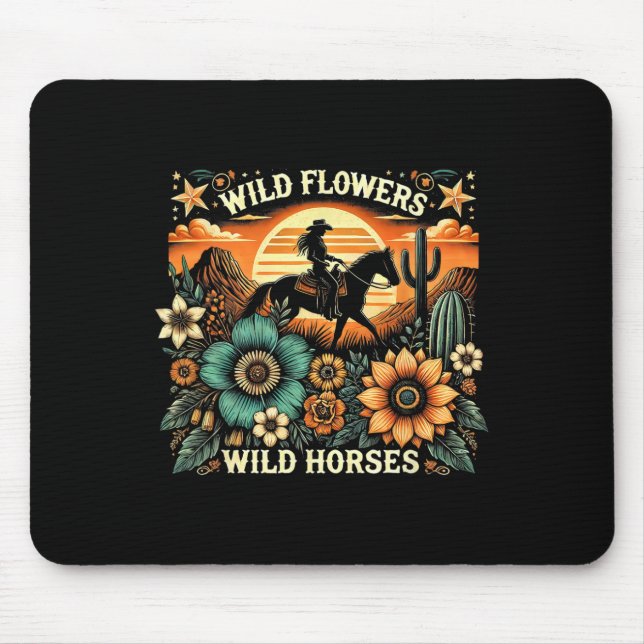Mousepad Flores Selvagens de Cavalos Soltos - Ho Selvagem (Frente)