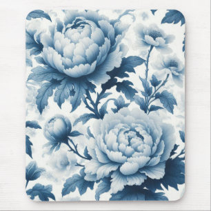Mousepad Flores Selvagens de Chinoserie Azul